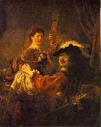 REMBRANDT Harmenszoon van Rijn Rembrandt and Saskia in the Scene of the Prodigal Son in the Tavern dh oil painting artist